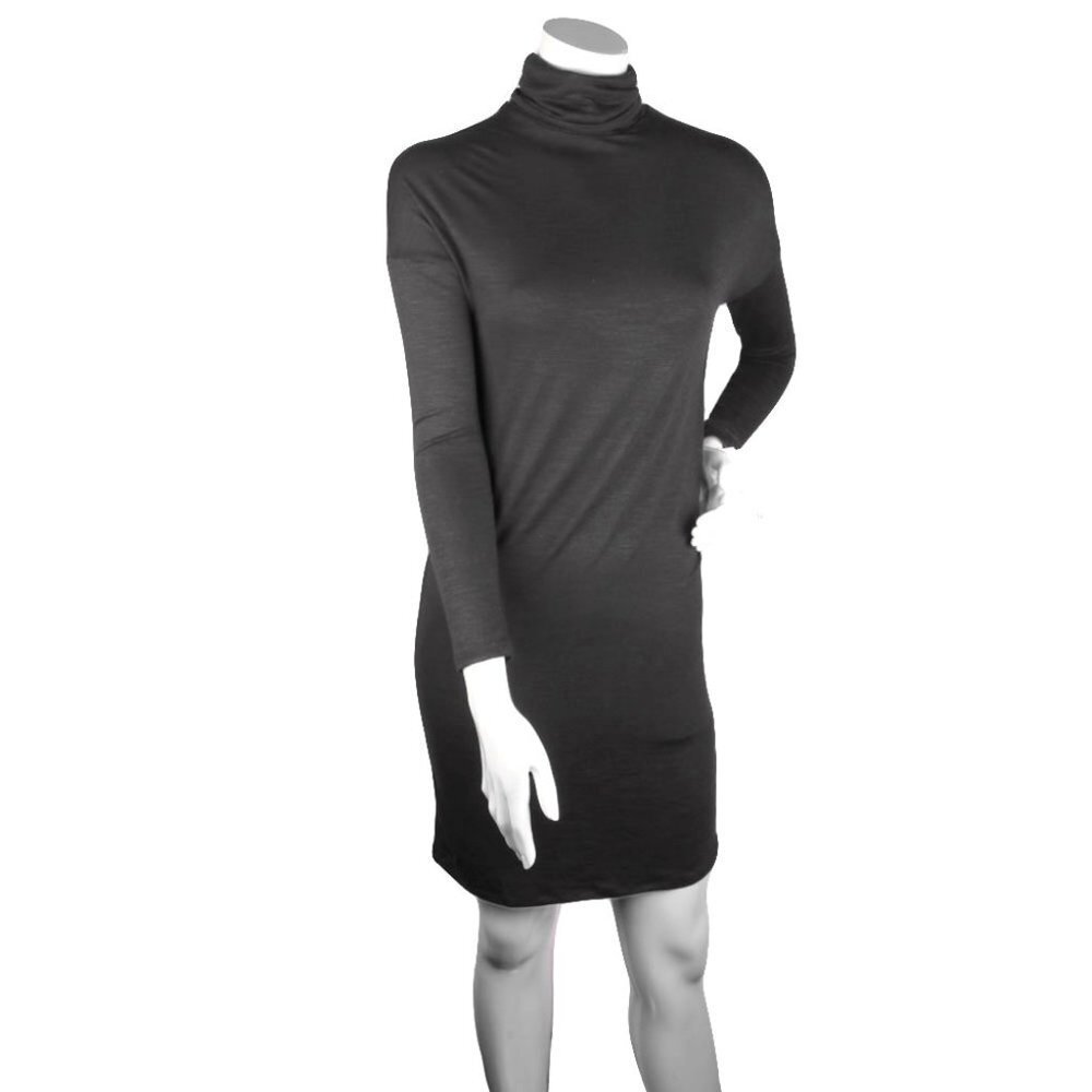 Antistar Turtleneck Dress Short Stretch Lightweight Long Sleeve Black XS NEW